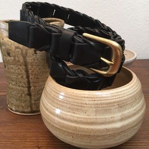 Black Leather Vintage Belt